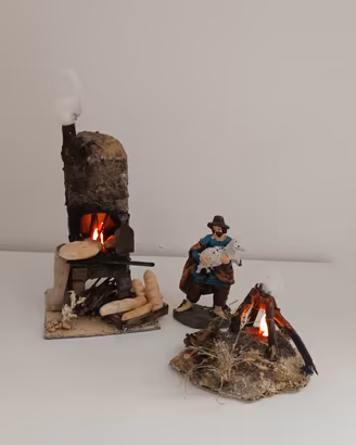 Forno e Bivacco Falò (Luce + Fumo) Presepe Diorama