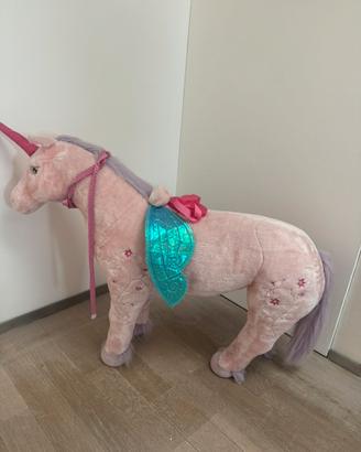 Cavallo grande in pelouche rosa con suono.