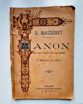 MANON - J. Massenet. Libretto d'opera (1903)