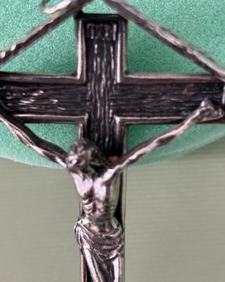 Acquasantiera crocifisso in argento
