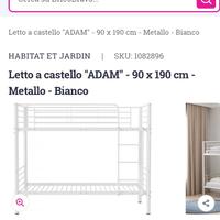Letto castello Ikea in ferro