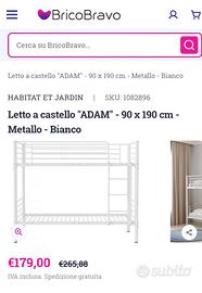 Letto castello Ikea in ferro