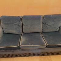 Divano Vintage in Velluto Blu