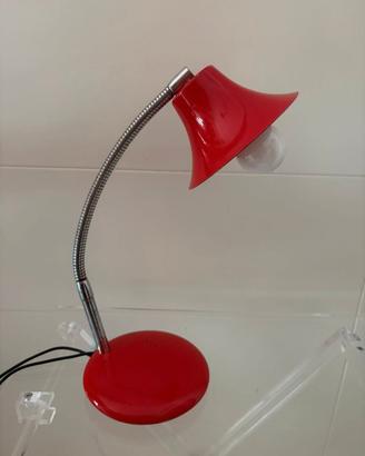 Lampada da tavolo metallo vintage rossa snodabile