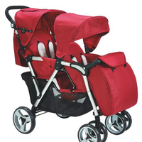 Passeggino gemellare - fratellare rosso