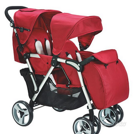 Passeggino gemellare - fratellare rosso