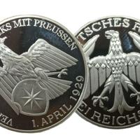 MONETA VEREINIGUNG WALDECK MIT PREUSSEN DREI REICH