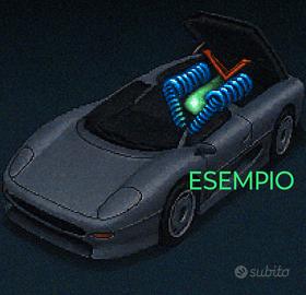 Illustrazioni digitali di auto su misura.