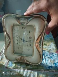 orologio con cornice in legno argento 