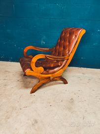 Poltrona Chester Chesterfield in vero cuoio uk