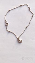 Cavigliera cuore pietra argento