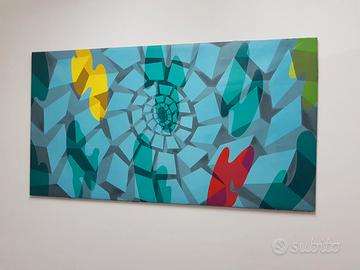 grande dipinto 2m x 1m neo geo, neo futurismo 1992