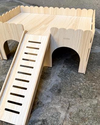 Casetta e ponte in legno per cavie
