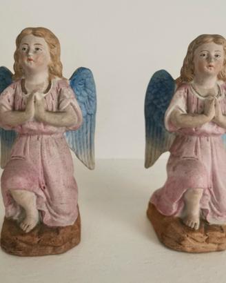 2 statuine angelo in ceramica