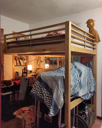 letto a soppalco legno massello ikea