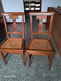 2 sedie in paglia di Vienna