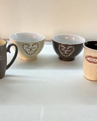 Shabby Chic set 2 tazze + 2 scodelle