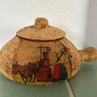 Tegamino artigianale  terracotta rivestito sughero