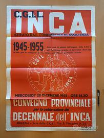 inca cgil Manifesto 1955 decennale Modena 100×70
