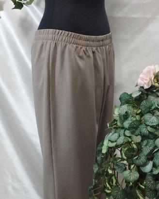 Pantaloni donna eleganti beige vita comoda