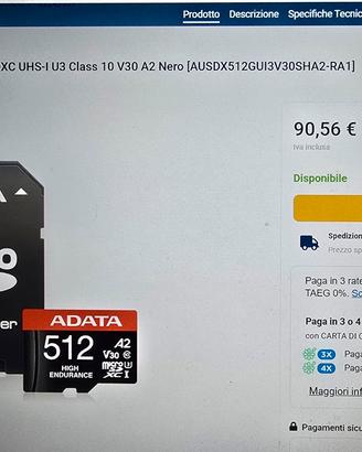 Adata MicroSDXC UHS-I U3 Class 10 V30 A2