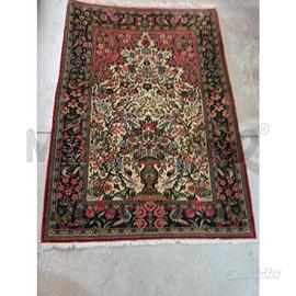 TAPPETO QUM PERSIANO ORIGINALE TONI ROSSI VERDI FL
