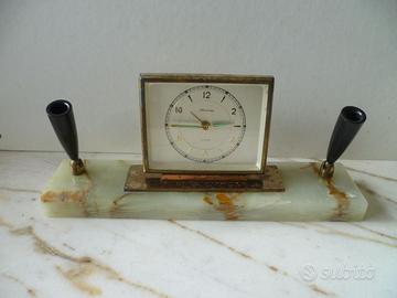 Orologio sveglia da scrivania base onice Blessing