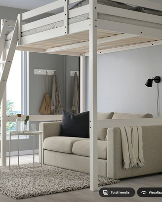 Letto a soppalco IKEA con materasso