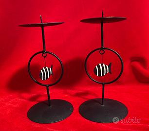 Porta candele coppia stile marino