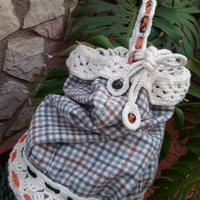 Grande borsa secchiello tessuto uncinetto minibag