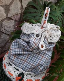 Grande borsa secchiello tessuto uncinetto minibag