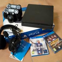 PlayStation 4 slim+2 joypad+caricatore+2giochi ps4