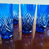 BICCHIERI PER BEVANDE IN CRISTALLO COBALTO 