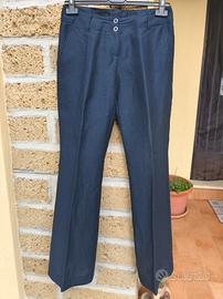 Pantaloni lino blu donna Class
