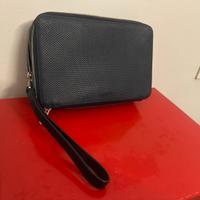 Lacoste Clutch/ borsello uomo in pelle blu