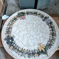 Tavolo rotondo in marmo mosaico floreale arrigia