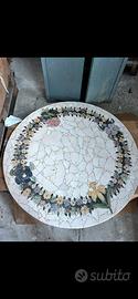 Tavolo rotondo in marmo mosaico floreale arrigia