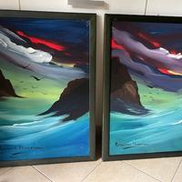 Coppia di quadri di Romano Mussolini – Marine