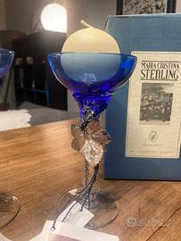 Candelabro cistallo e argento