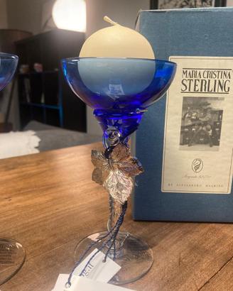 Candelabro cistallo e argento
