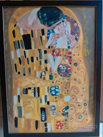 il bacio di Klimt olio su tavola 50x70cm |Arte