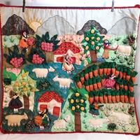 QUADRO VINTAGE ANNI '70 STOFFA Perù ARPILLERA RARO