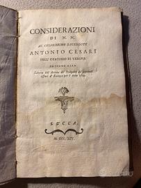 Antonio Cesarei, 1795 - considerazioni di n n al