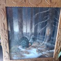 quadro dipinto gallo cedrone firmato