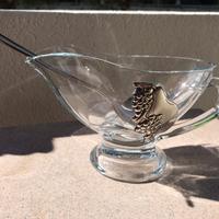 Porta salse in vetro con cucchiaio