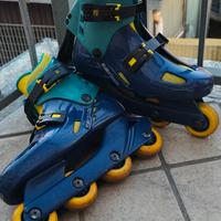 Pattini in Linea Rollerblade Vintage Blu/Verde Acq