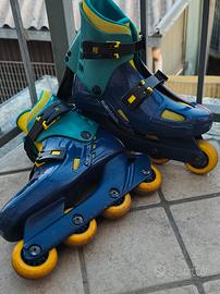 Pattini in Linea Rollerblade Vintage Blu/Verde Acq
