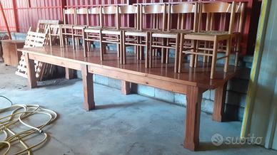 tavolo in abete massello più sedie da taverna