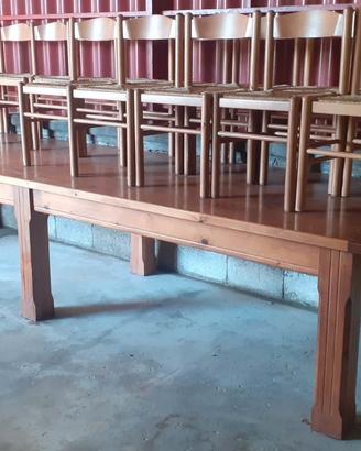 tavolo in abete massello più sedie da taverna