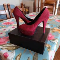 Scarpe scamosciate con plateau